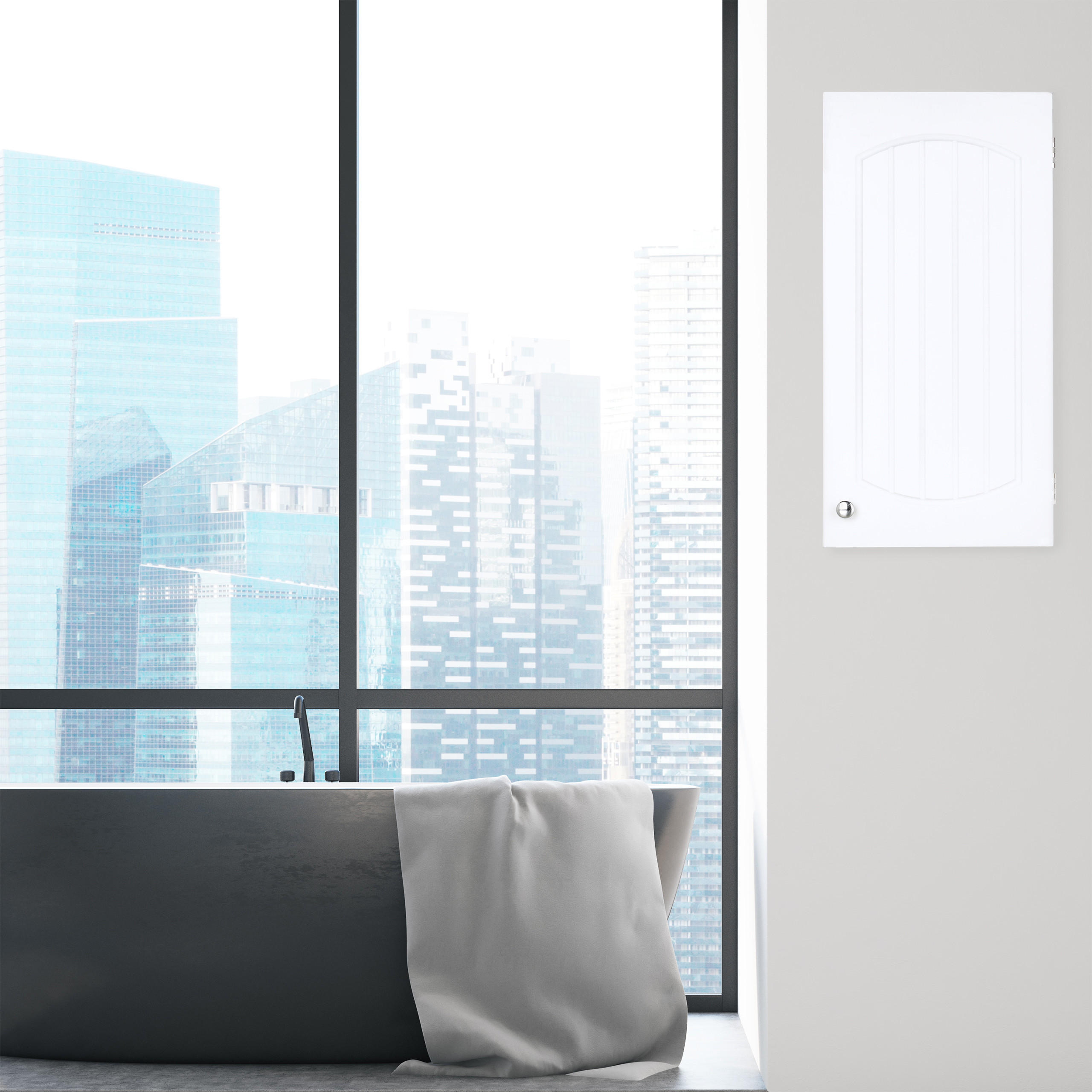 BADEZIMMERSCHRANK - Weiß, Holzwerkstoff (30/60/20.5cm) - Relaxdays