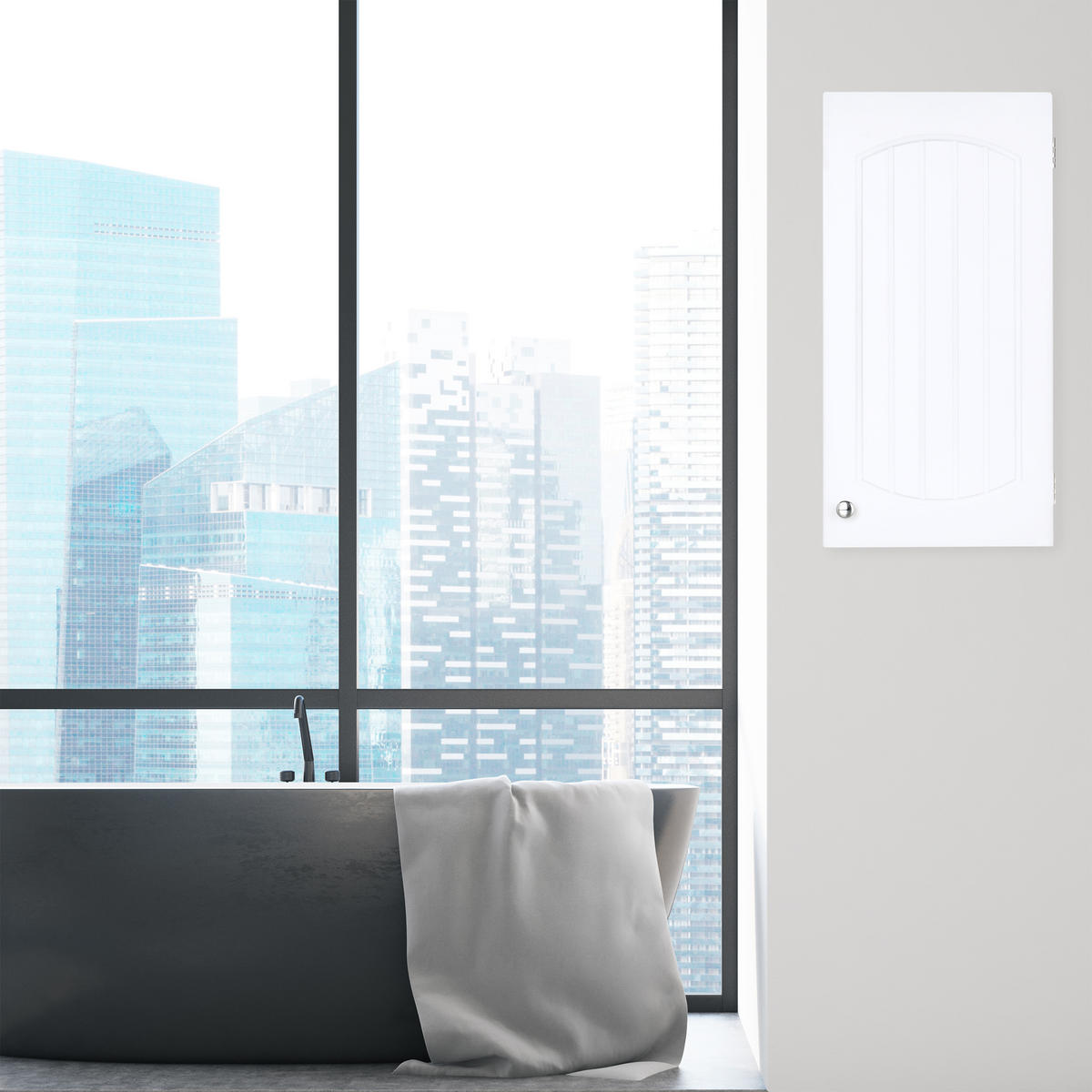 BADEZIMMERSCHRANK - Weiß, Holzwerkstoff (30/60/20.5cm) - Relaxdays