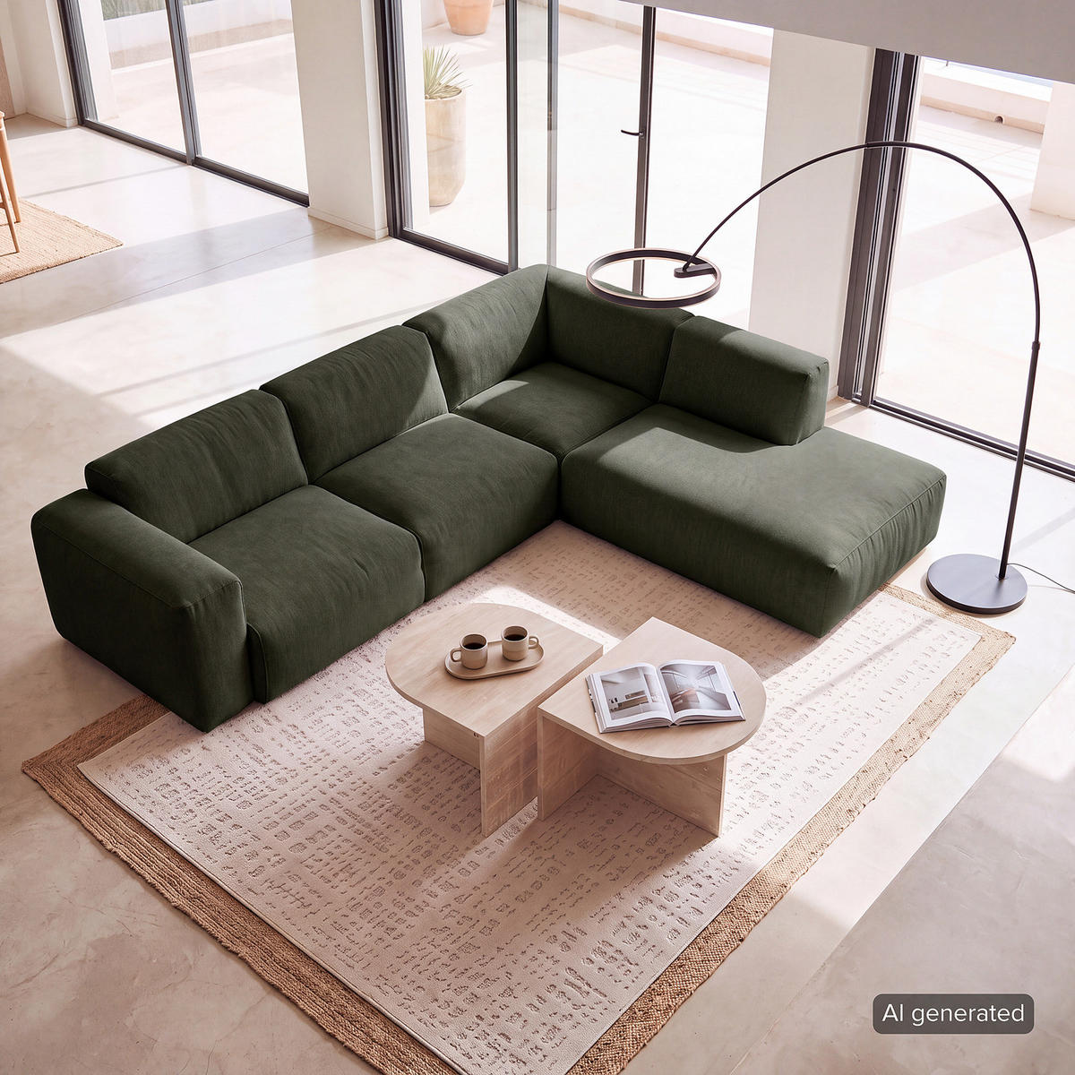 3-SITZER ECKSOFA mit Recamiere - Schwarz/Grau, Kunststoff/Textil (295/231cm) - home24
