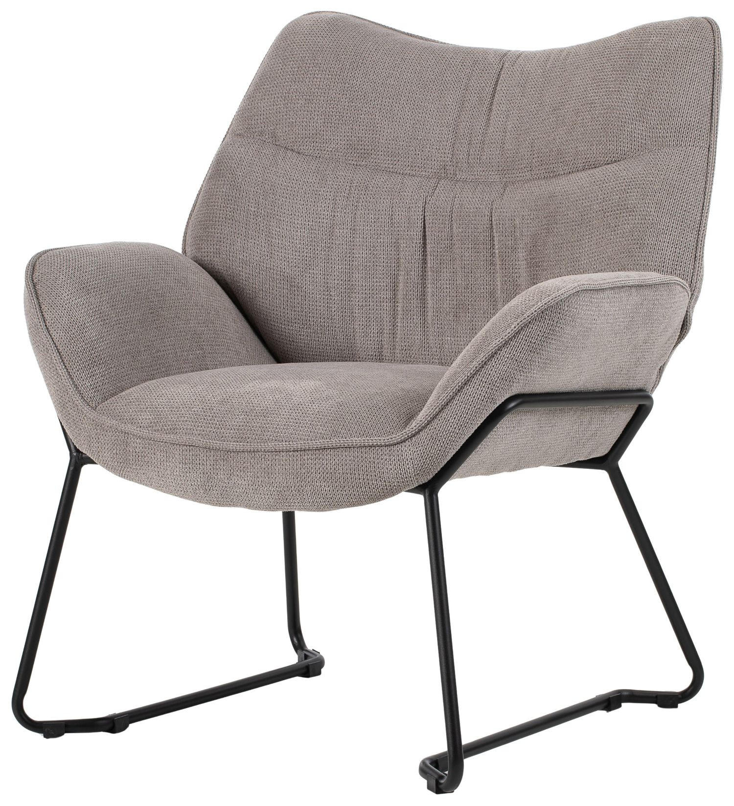 SESSEL Aliano - hellgrau - Schwarz/Grau, Textil/Metall (72/76/67cm) - bene living
