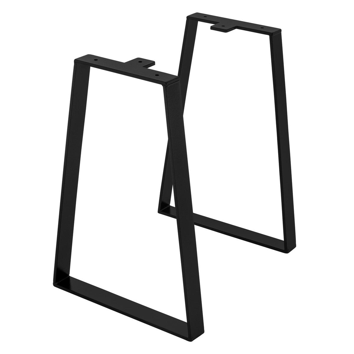 TISCHBEINE 2er Set 28,5xH40 cm X-Form, Schwarz - Schwarz, Metall (28.5/3.5/40.5cm) - ML-DESIGN