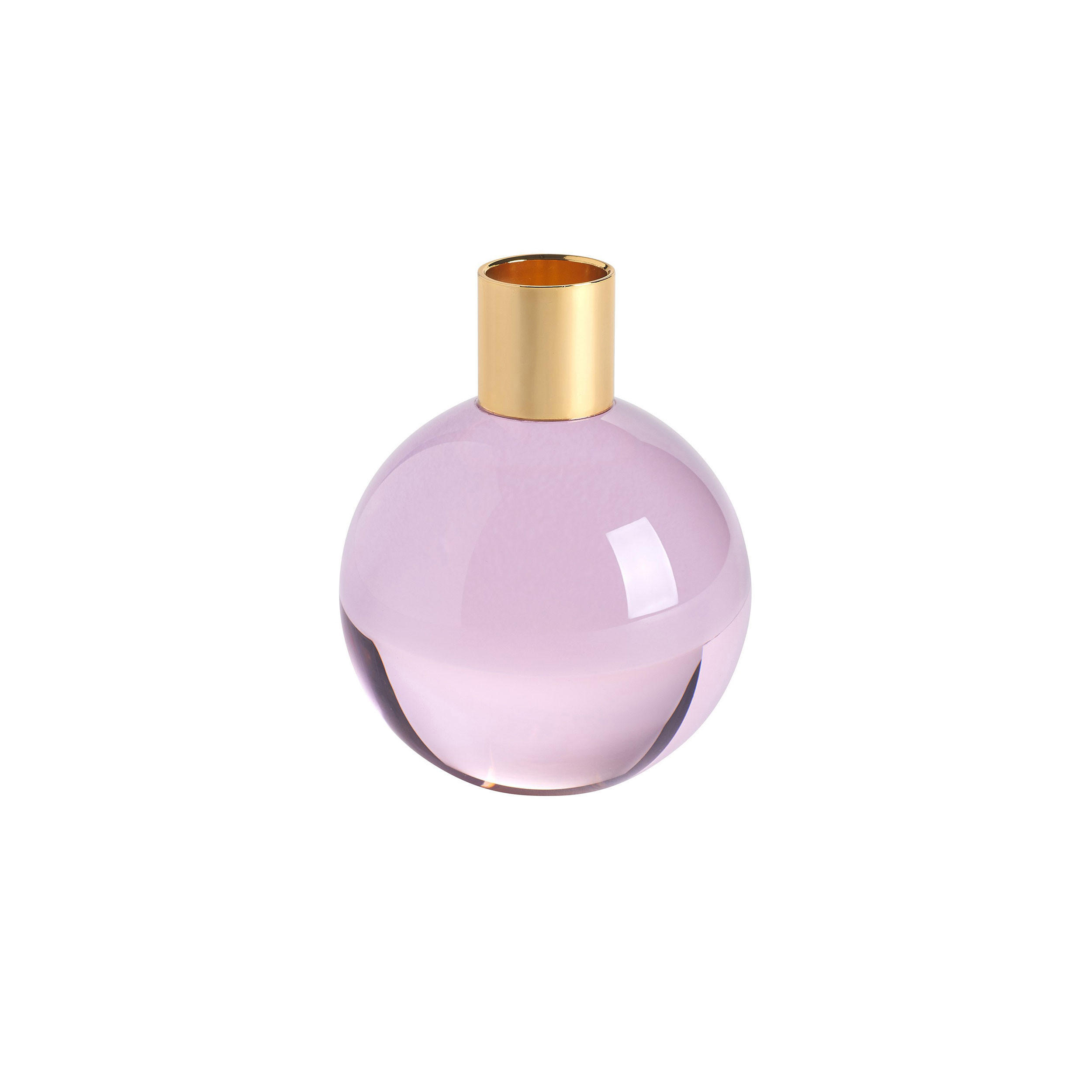KERZENHALTER Dioptrics, Kugel, Kristallglas, Pink, H 9.5 cm - Pink, Glas (12/13/12cm) - Gift Company