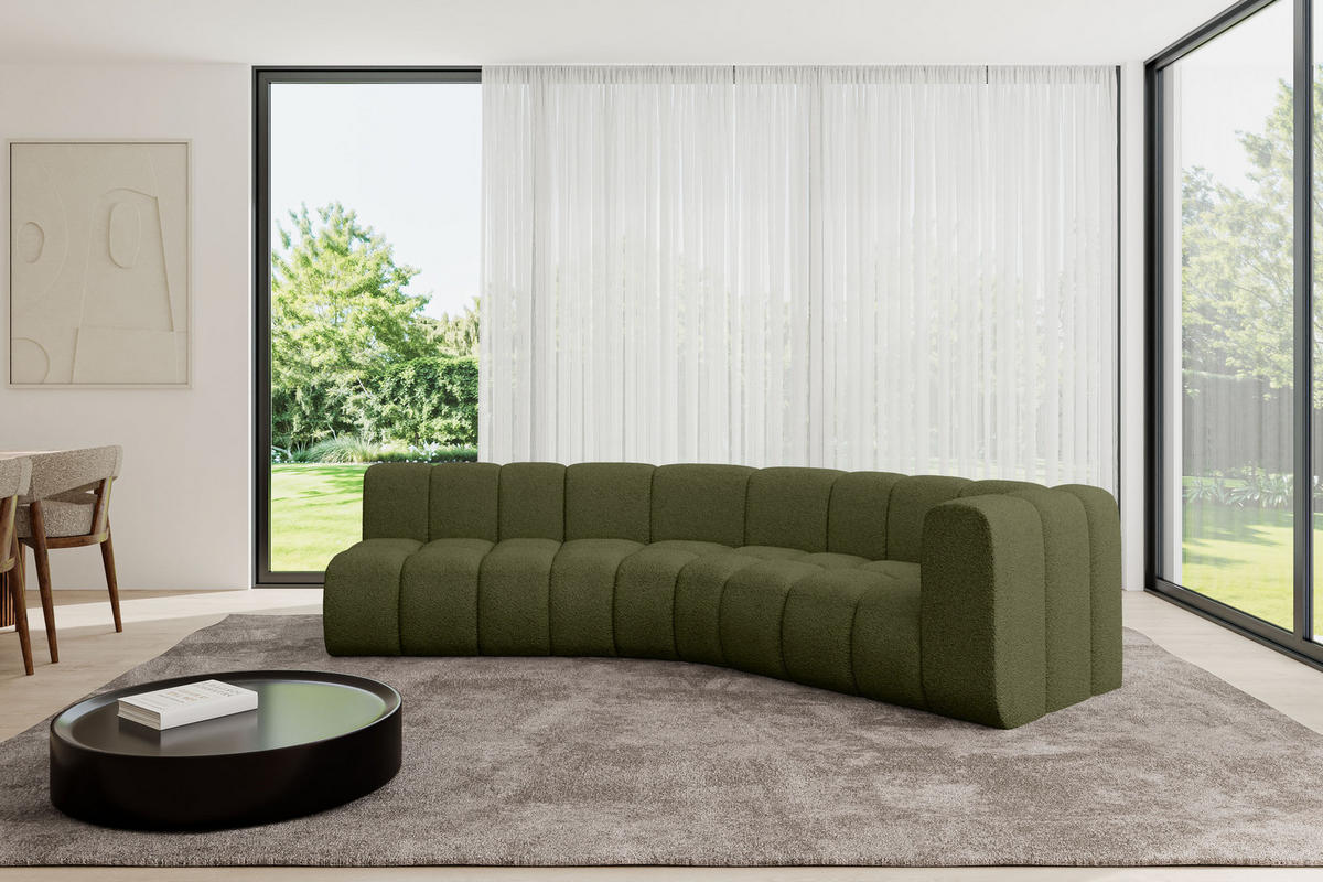 ECKSOFA modulares Sofa Karex-L1 - 308x194x70 cm Grün - Grün, Holzwerkstoff/Textil (308/194cm) - ALTDECOR