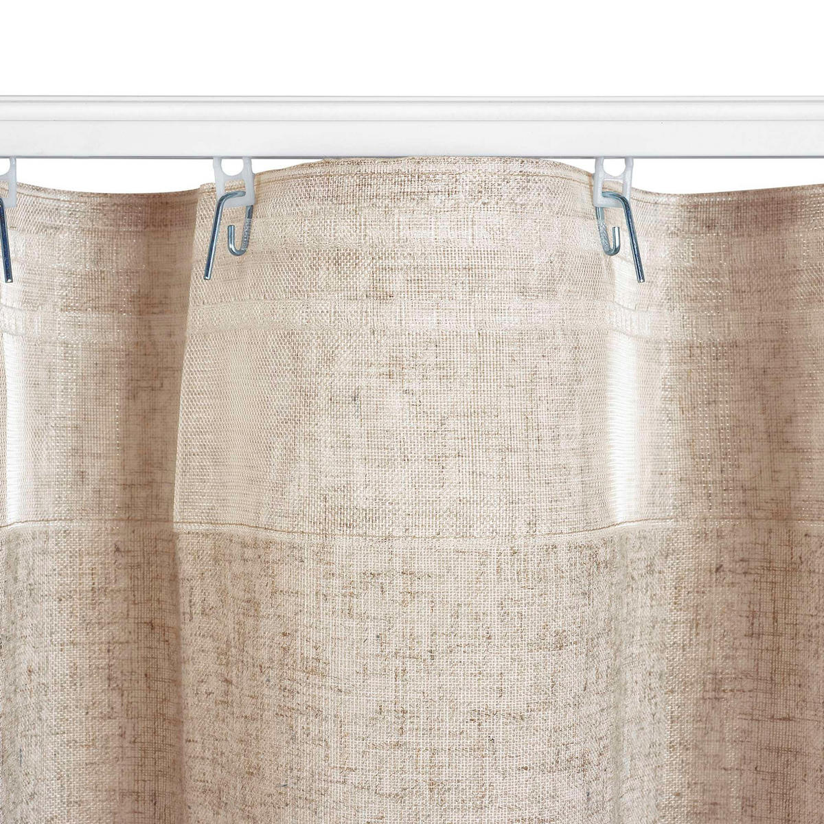VORHANG MIT KRÄUSELBAND, lichtdurchlässig, Farbe Beige, 300X300 - Beige, Kunststoff (300/300cm) - STORESDECO