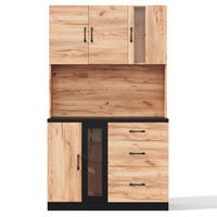 BUFFET Naturfarben-Schwarz 105/40/180 cm - Beige, Holz (105/180/40cm) - PANGIVO