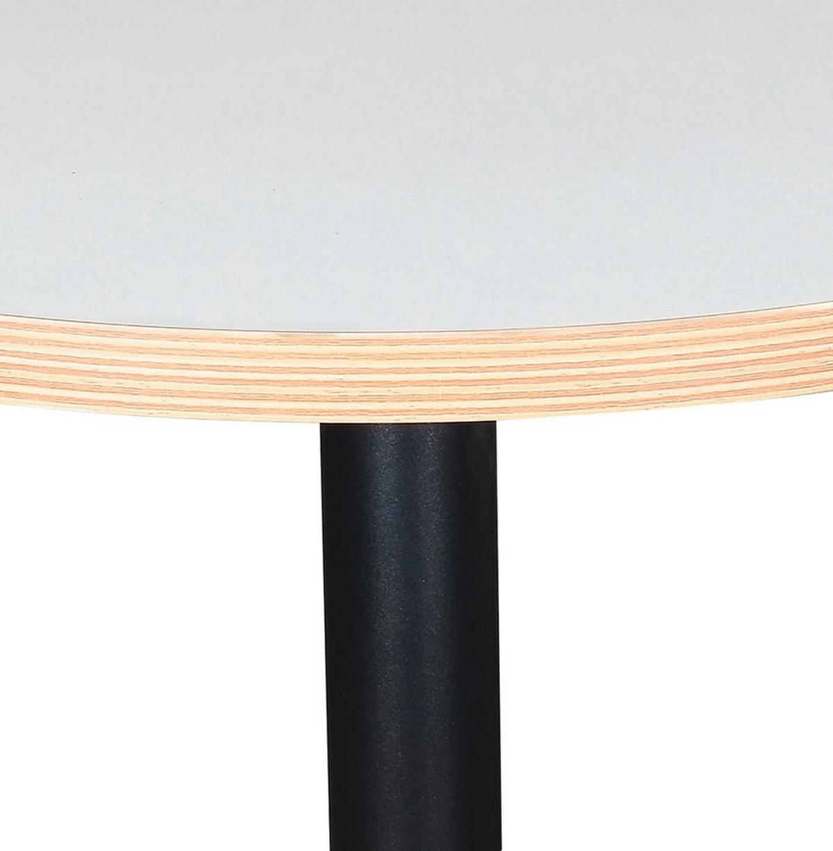 ESSTISCH Rund Holz Metall Pflegeleicht LORAXI, Weiß-Schwarz 80x80x75,5 cm - Schwarz/Weiß, Holz/Metall (80/80/76cm) - KADIMA DESIGN