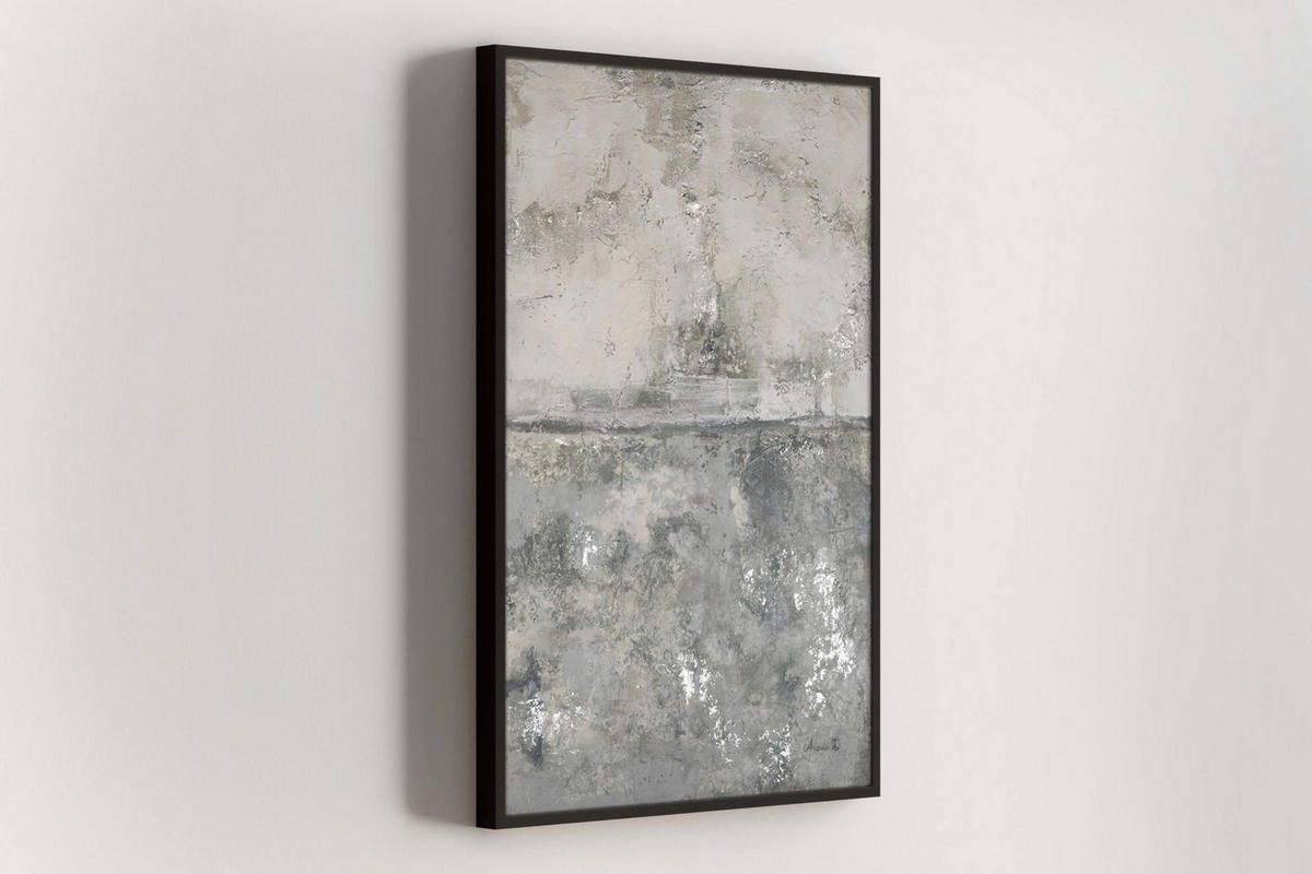 OLEJOMAĽBA 80/120 cm, Zvieratá - sivá, drevo/textil (80/120cm) - KUNSTLOFT