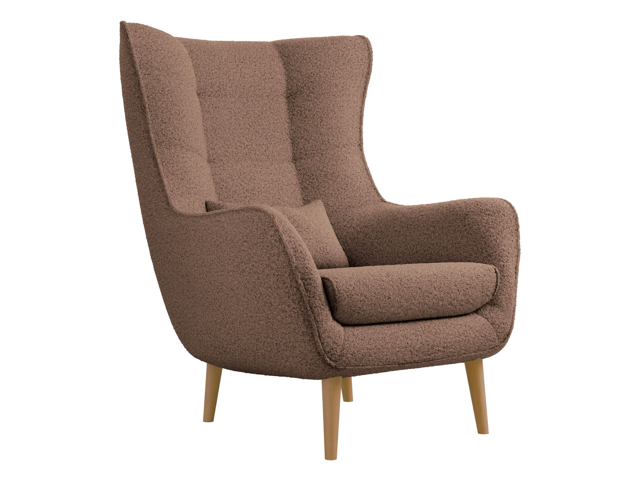 SESSEL Estjano Boucle - Beige/Braun, Holz/Textil (80/106/95cm) - MIRJAN24