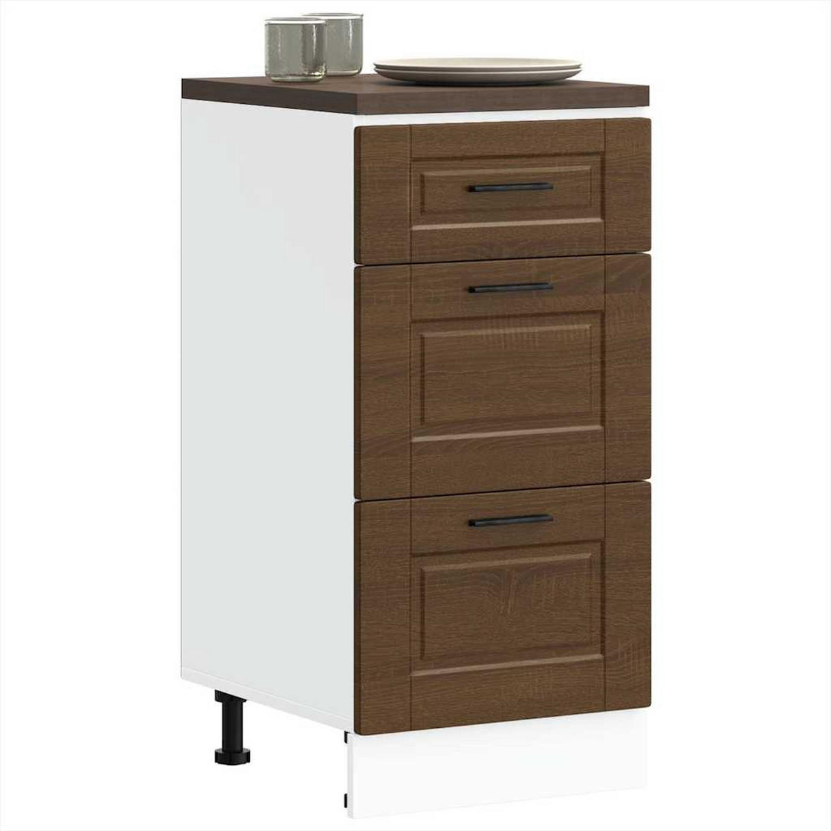 KÜCHENUNTERSCHRANK Samu Braun Eichen-Optik 40x46x81,5 cm - Eichefarben, Holz (40/81.5/46cm) - DELUKE