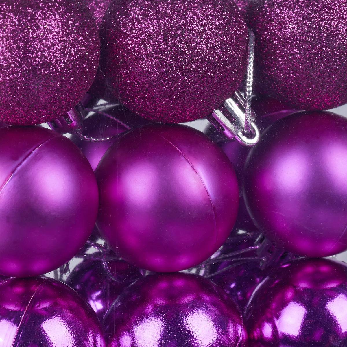 50XWEIHNACHTSKUGELN - Pink, Kunststoff (6/7/6cm) - Relaxdays