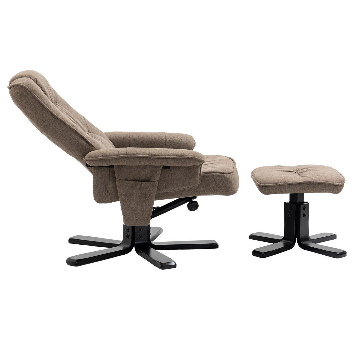 RELAXSESSELSET CHARLY - Braun, Textil (76/87/61cm) - IDIMEX