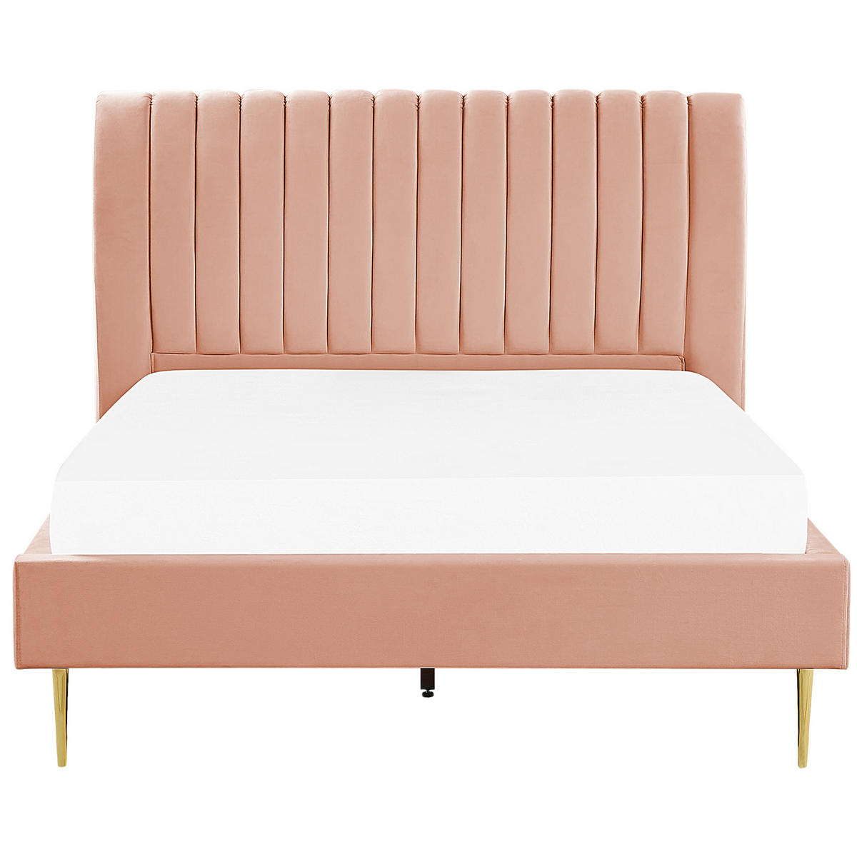 POLSTERBETT 140/200cm Pfirsichrosa Marville - Pink, Textil (140/200cm) - Beliani