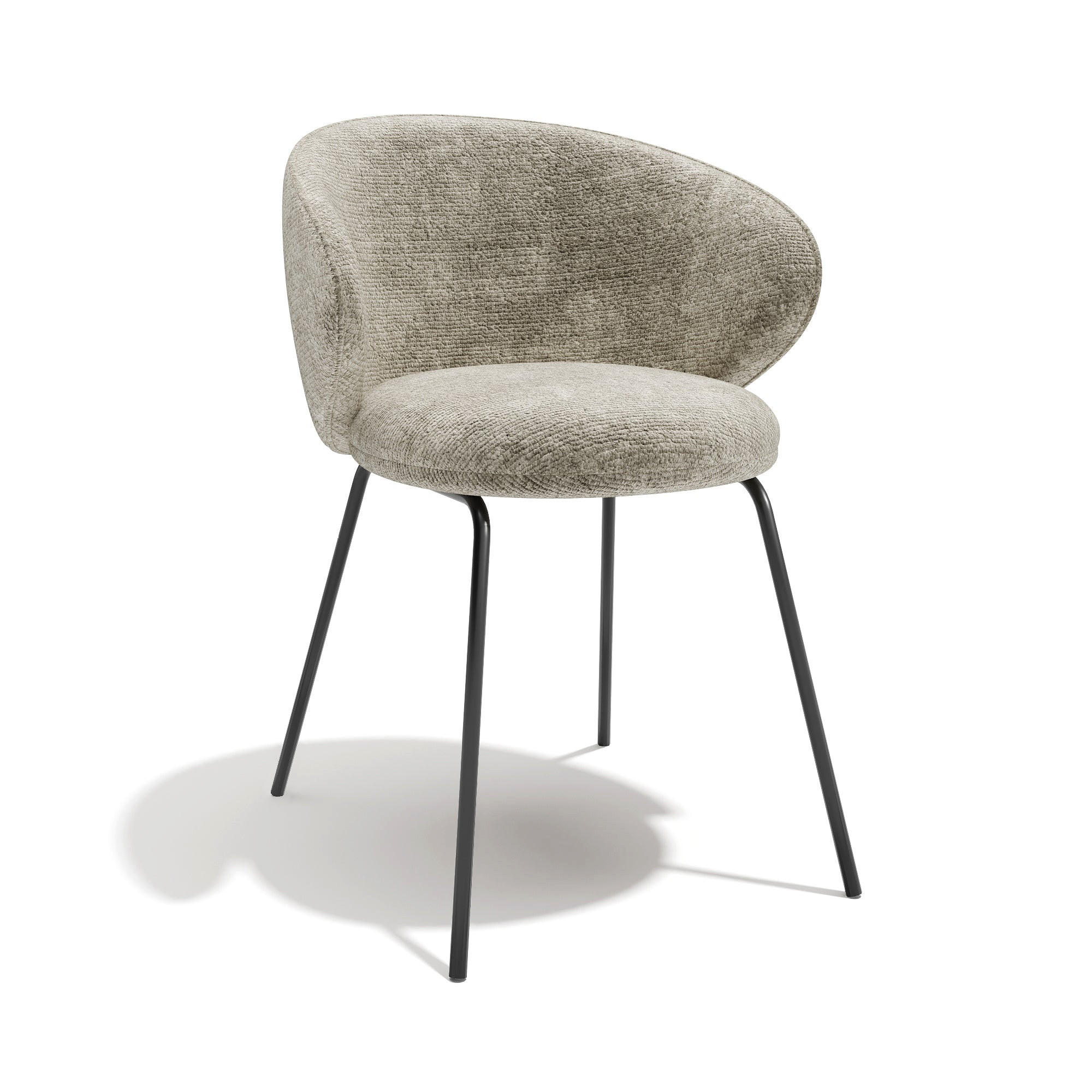 ESSZIMMERSTUHL Texturierter Samt Taupe 53.5cm - Taupe, Textil (53.5/75/54cm) - Sia Home