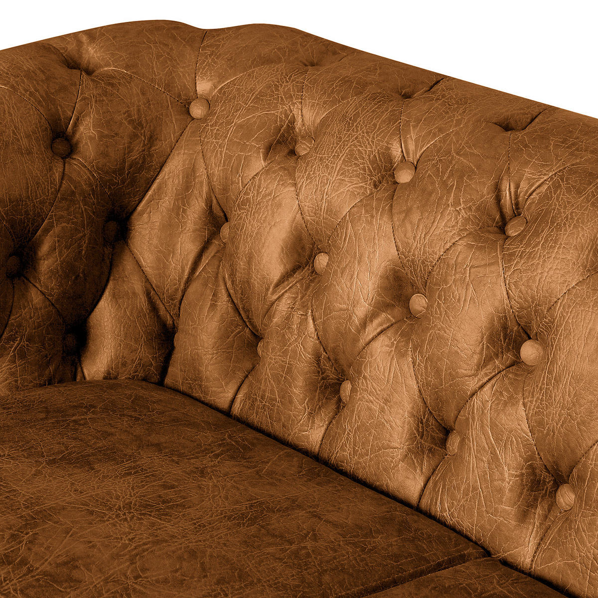 2-SITZER SOFA - Cognac/Dunkelbraun, Kunststoff (148/72/86cm) - home24