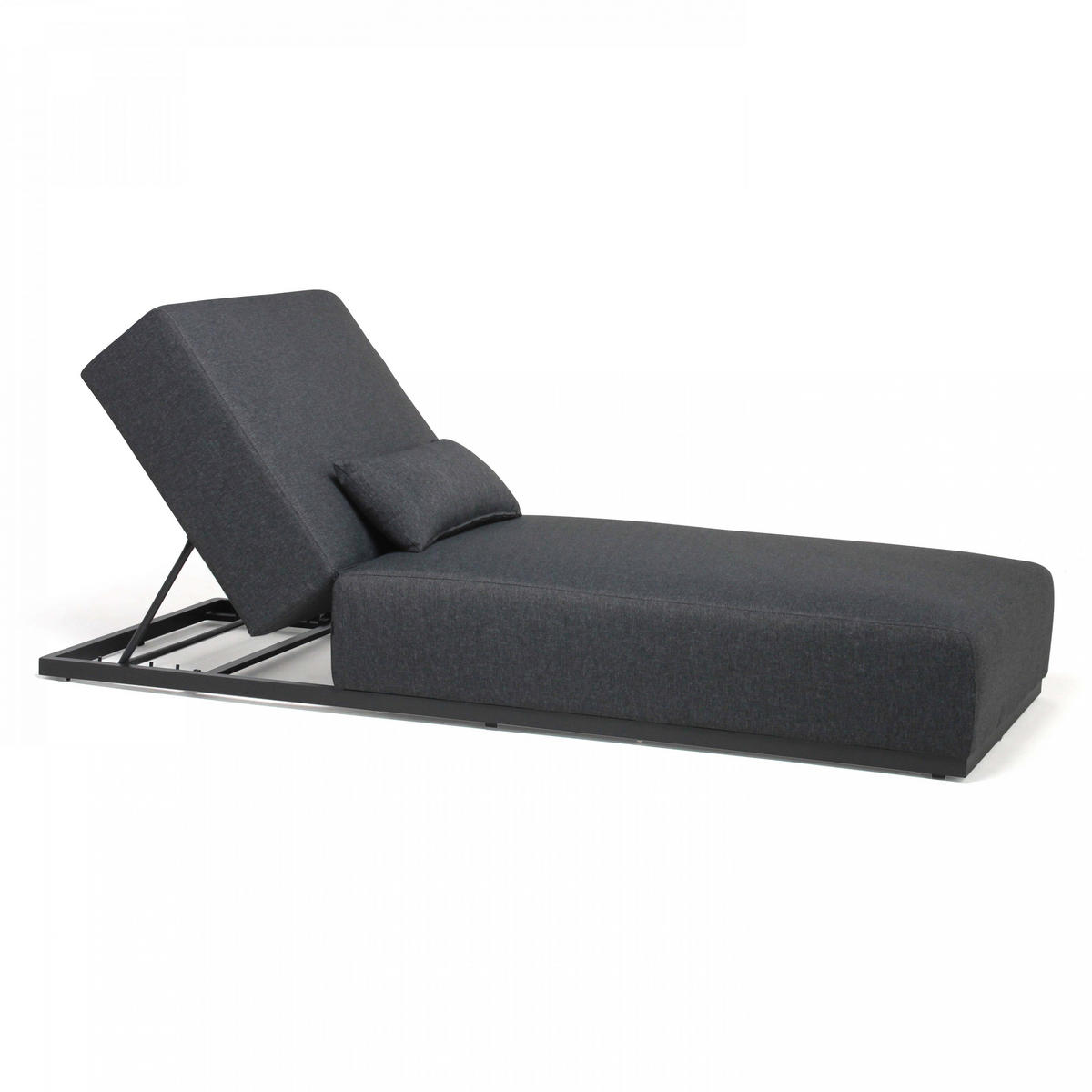 SONNENLIEGE, Schwarz - Schwarz, Metall (90/80/213cm) - Oviala