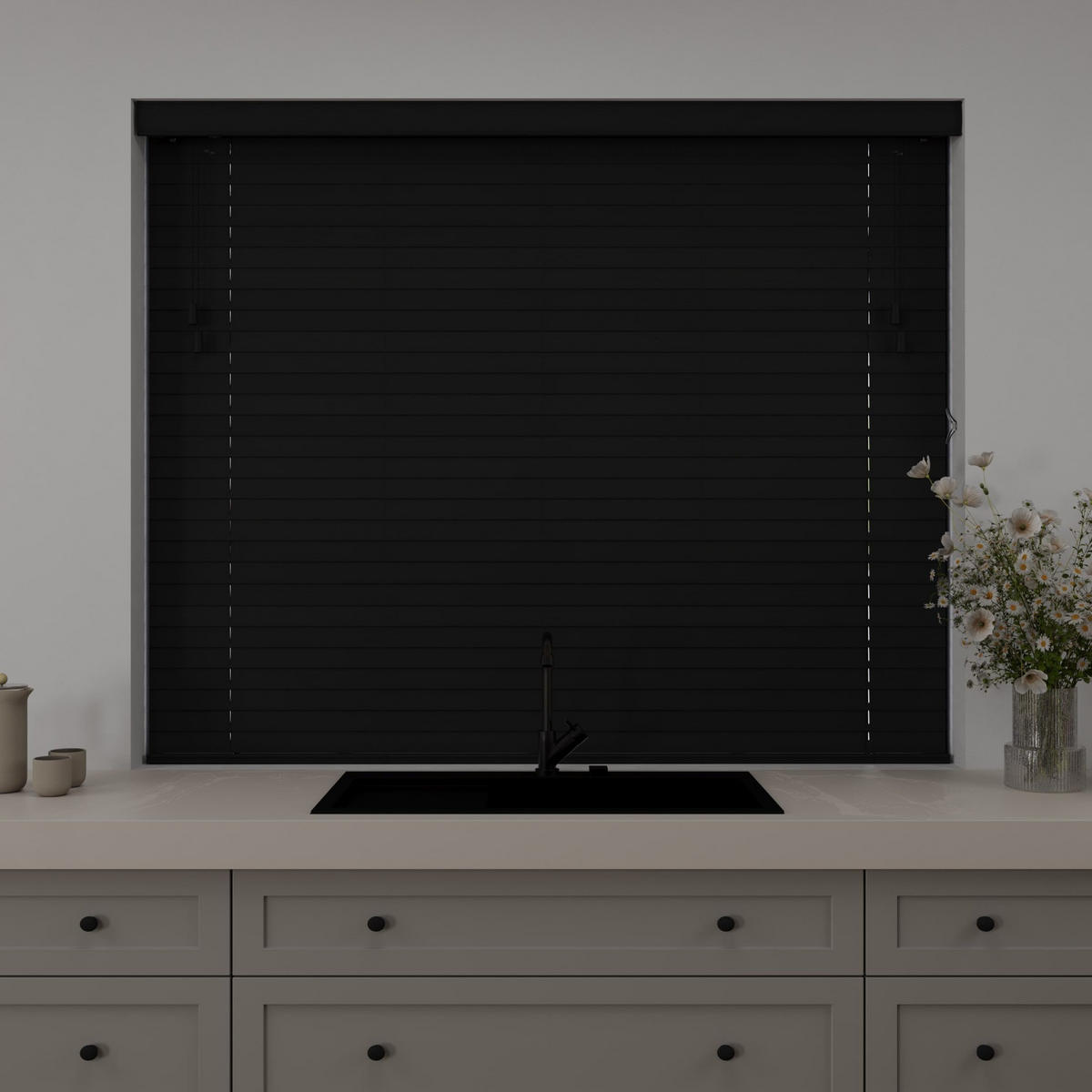 HOLZJALOUSIEN Cocoon Schwarz - Schwarz, Holz (160/175cm) - Cocoon Home Concepts