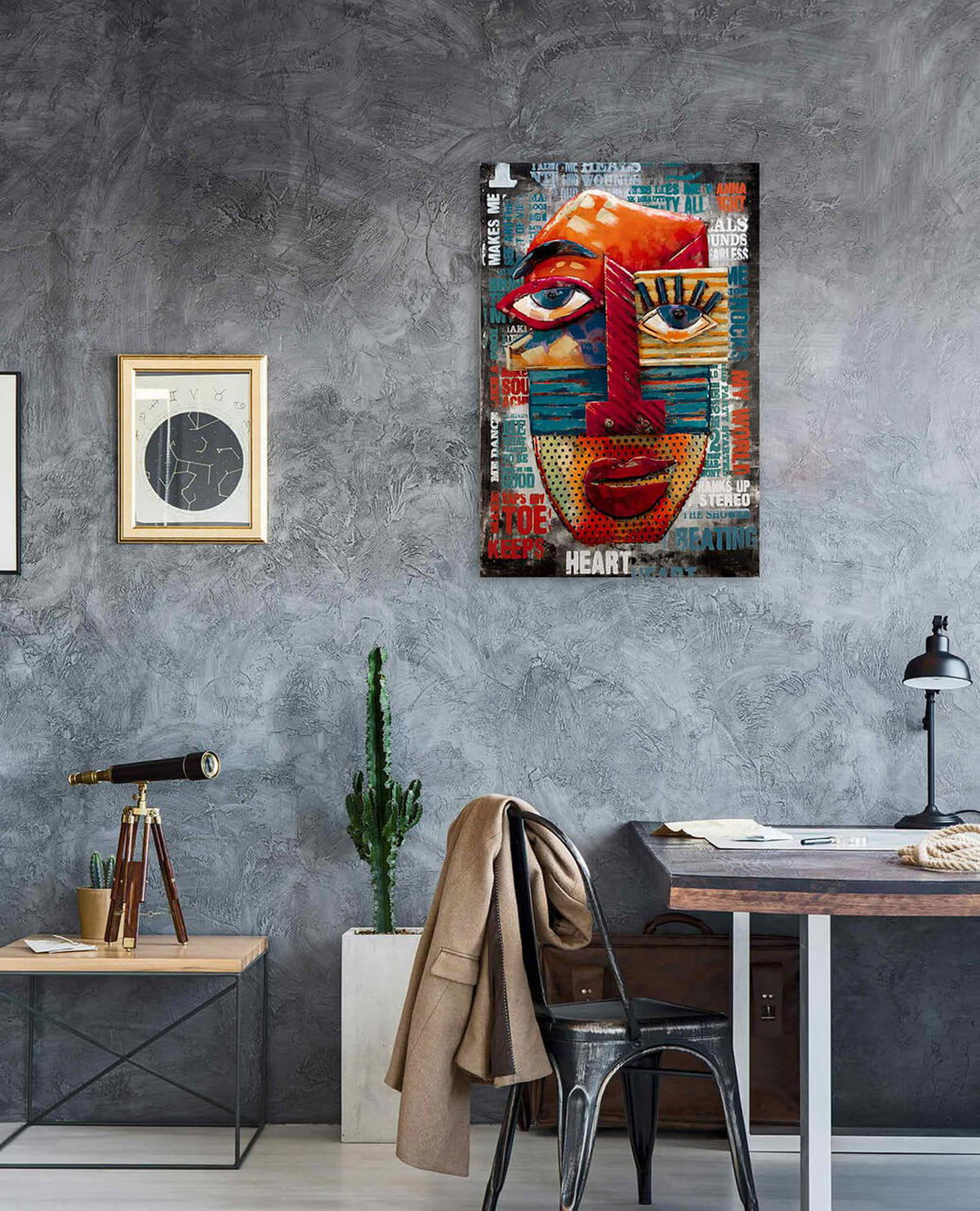 METALLBILD Bunt 60/90 cm - Multicolor, Metall (4.7/90cm) - KUNSTLOFT