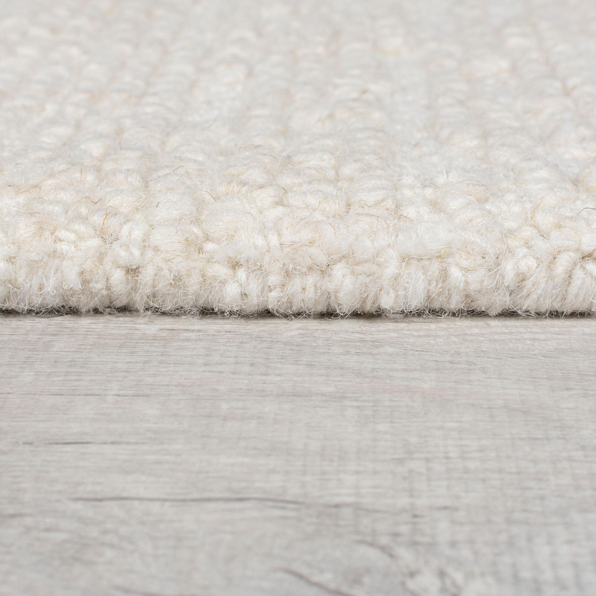 WOLLTEPPICH Boucle, Unifarben, Strapazierfähig, natürlich & pflegeleicht Creme Läufer 80x230 - Creme, Textil (80/230cm) - KADIMA DESIGN