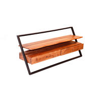 TV-BOARD VITA Braun Akazie - Schwarz/Braun, Holz/Metall (140/62/35cm) - KAWOLA