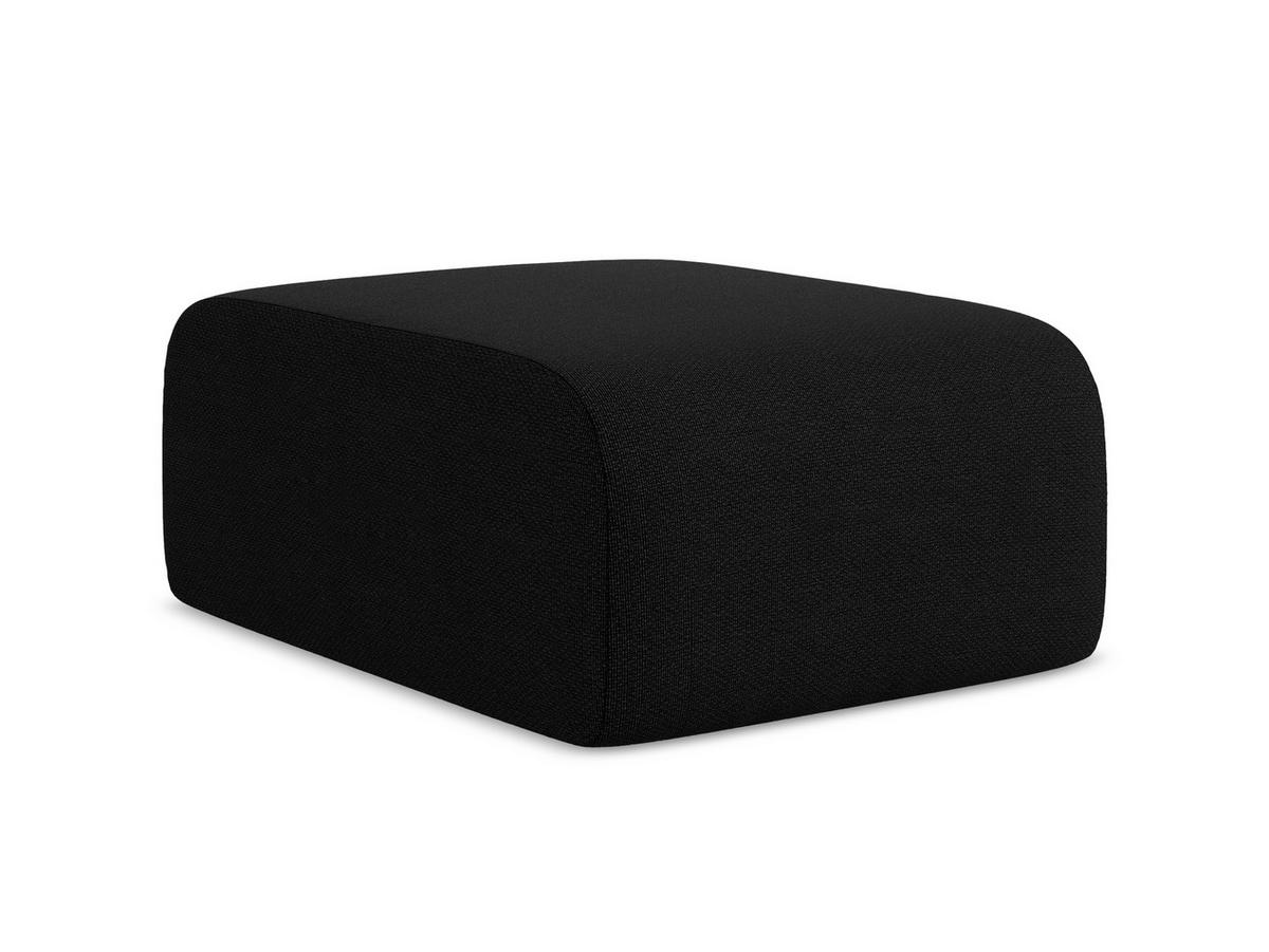 POUF Bouclé Stoff Schwarz - Schwarz, Holzwerkstoff/Kunststoff (72/42/94cm) - Makamii