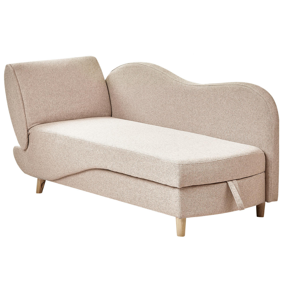 CHAISELONGUE-LINKSSEITIGE Braun Meri - Hellbraun, Textil (155/76/69cm) - Beliani