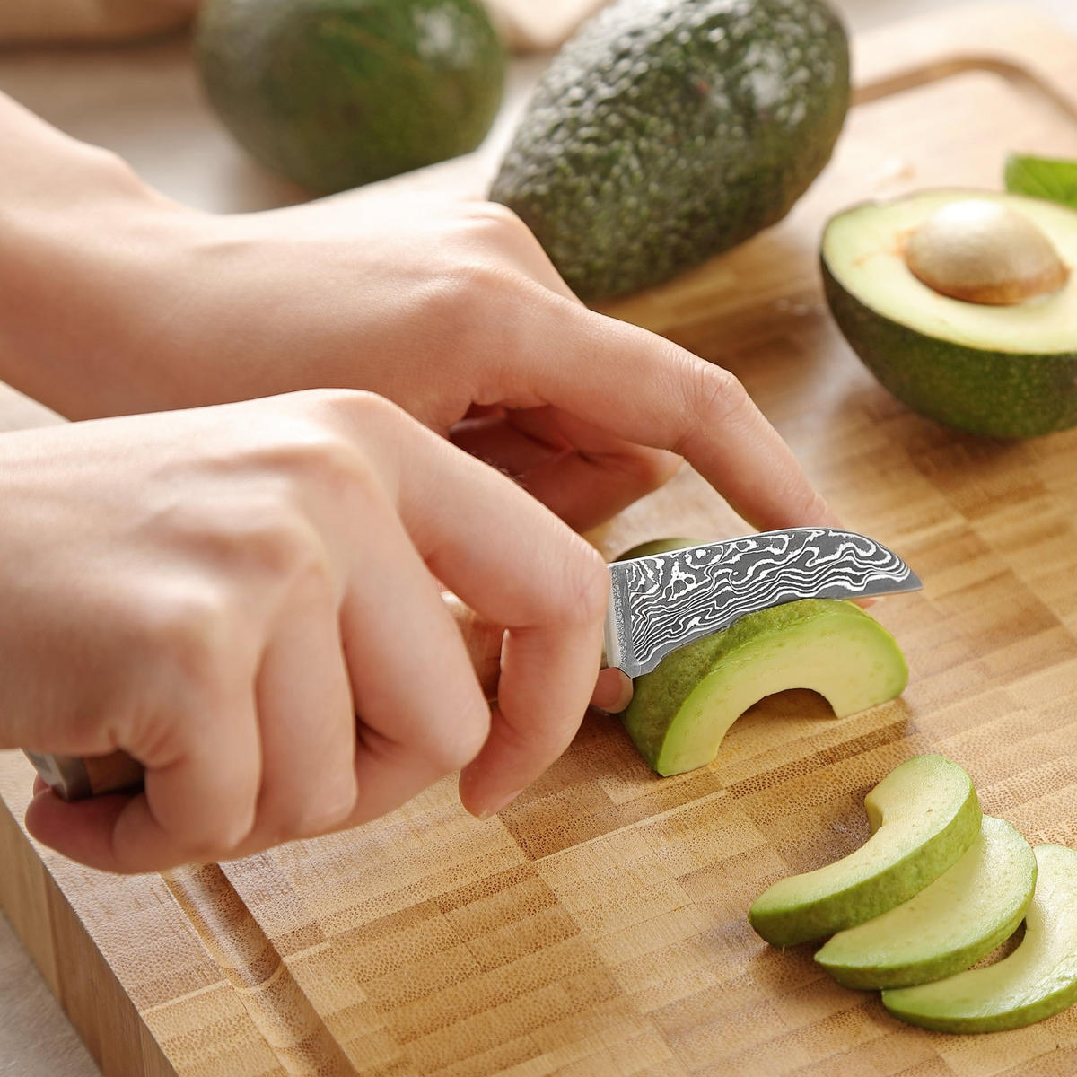 SCHÄLMESSER 6 cm - Birkefarben, Holz/Metall (17cm) - Zayiko