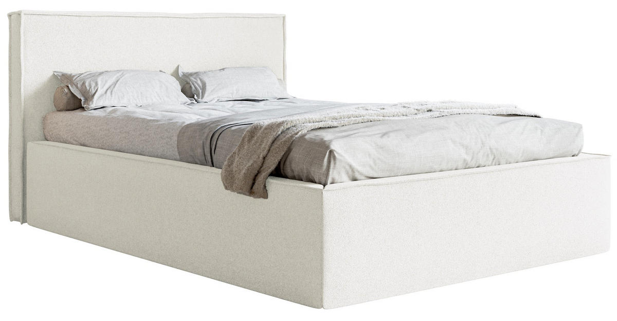 POLSTERBETT LUCERA Creme 180x200 cm - Creme/Schwarz, Holz/Textil (180/200cm) - Selsey