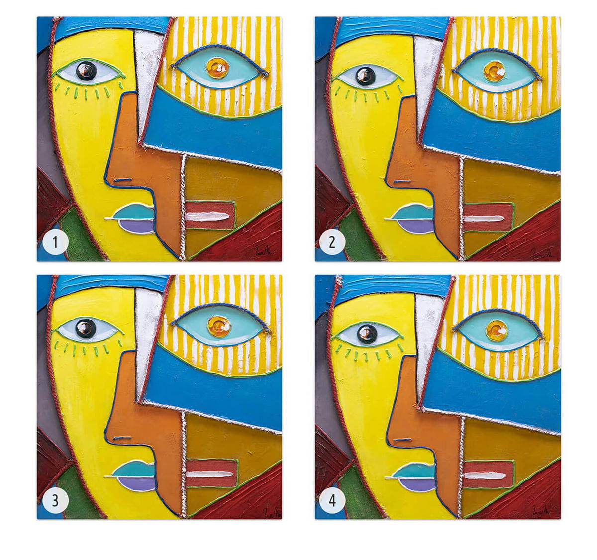 ACRYLBILD HANDGEMALT 80/80 cm - Multicolor, Holz/Textil (80/80cm) - KUNSTLOFT