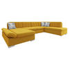 ECKSOFA Bergen Premium, Seite: Links - Gelb/Silberfarben, Holz/Textil (345/76/205cm) - MIRJAN24