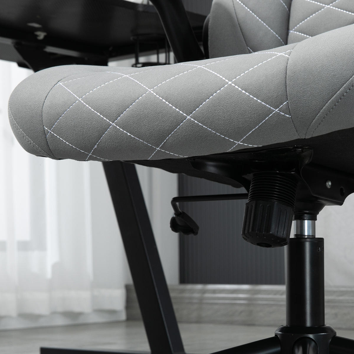 BÜROSTUHL, Ergonomischer Schreibtischstuhl, Computerstuhl mit Wippfunktion - Hellgrau, Kunststoff (69.5/122/65.5cm) - Vinsetto