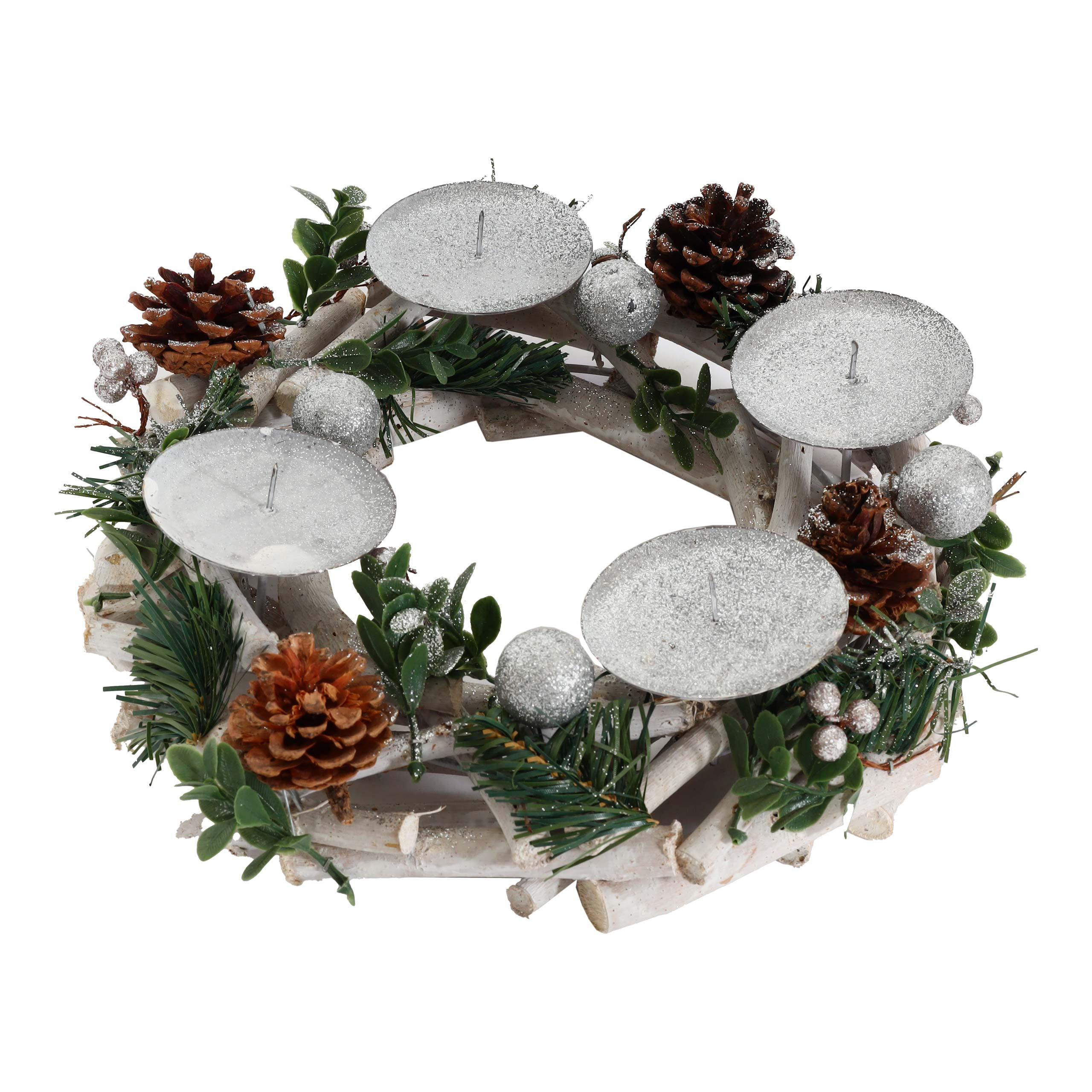 MCW ADVENTNÍ VĚNEK BEZ SVÍČEK Bílý