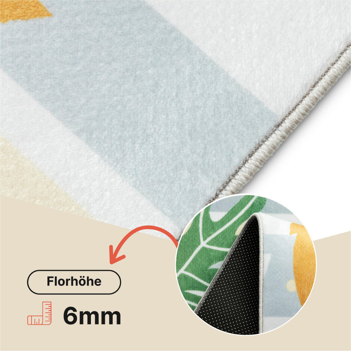 KINDERTEPPICH KIDS Creme Safari 200/300 cm - Creme, Textil (200/300cm) - Tapiso