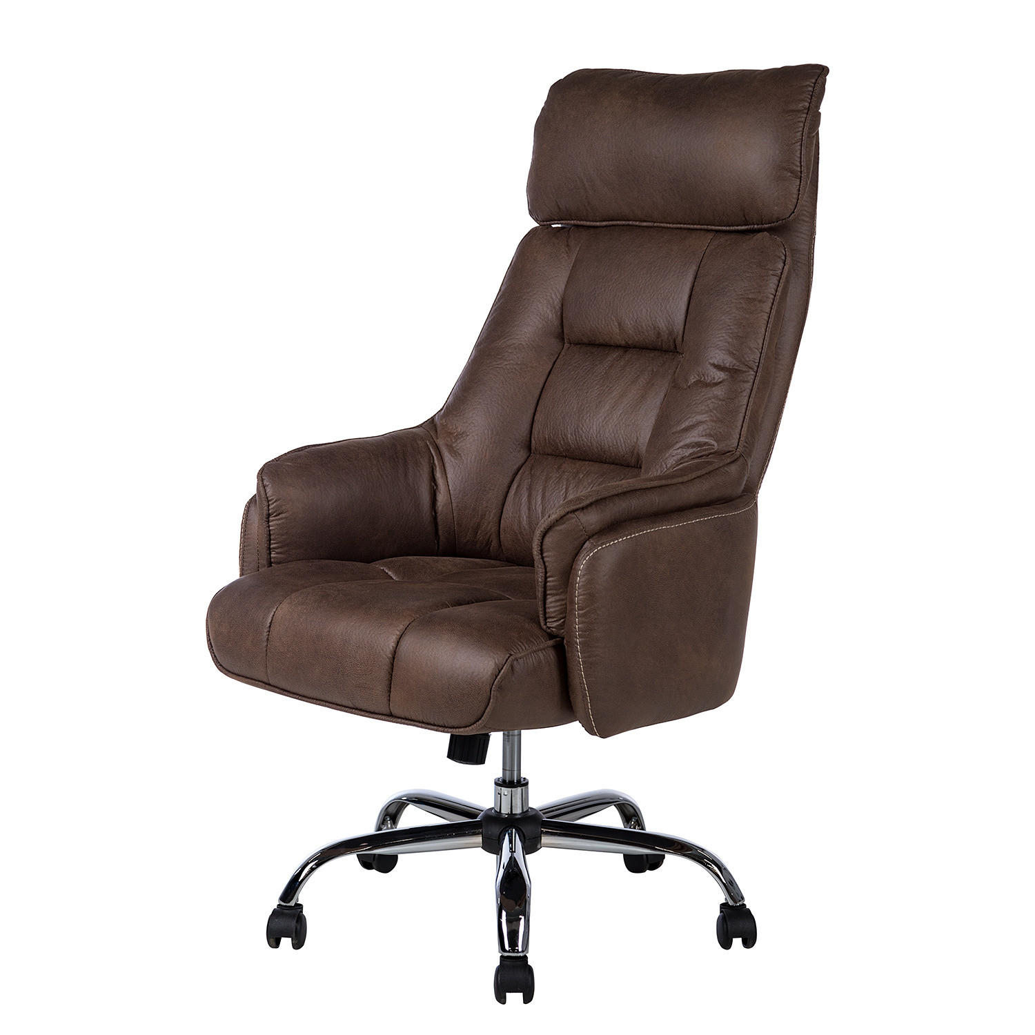 BÜROSTUHL - Microfaser / Nylon - Braun / Schwarz - Braun, Kunststoff/Textil (71/115/84cm) - home24