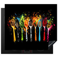 HERABDECKPLATTE - Löffel - Gewürze - Modern - Graffiti - Farbe - Farbenfroh - 60x50 - Multicolor, Kunststoff (60/50/0.2cm) - MuchoWow