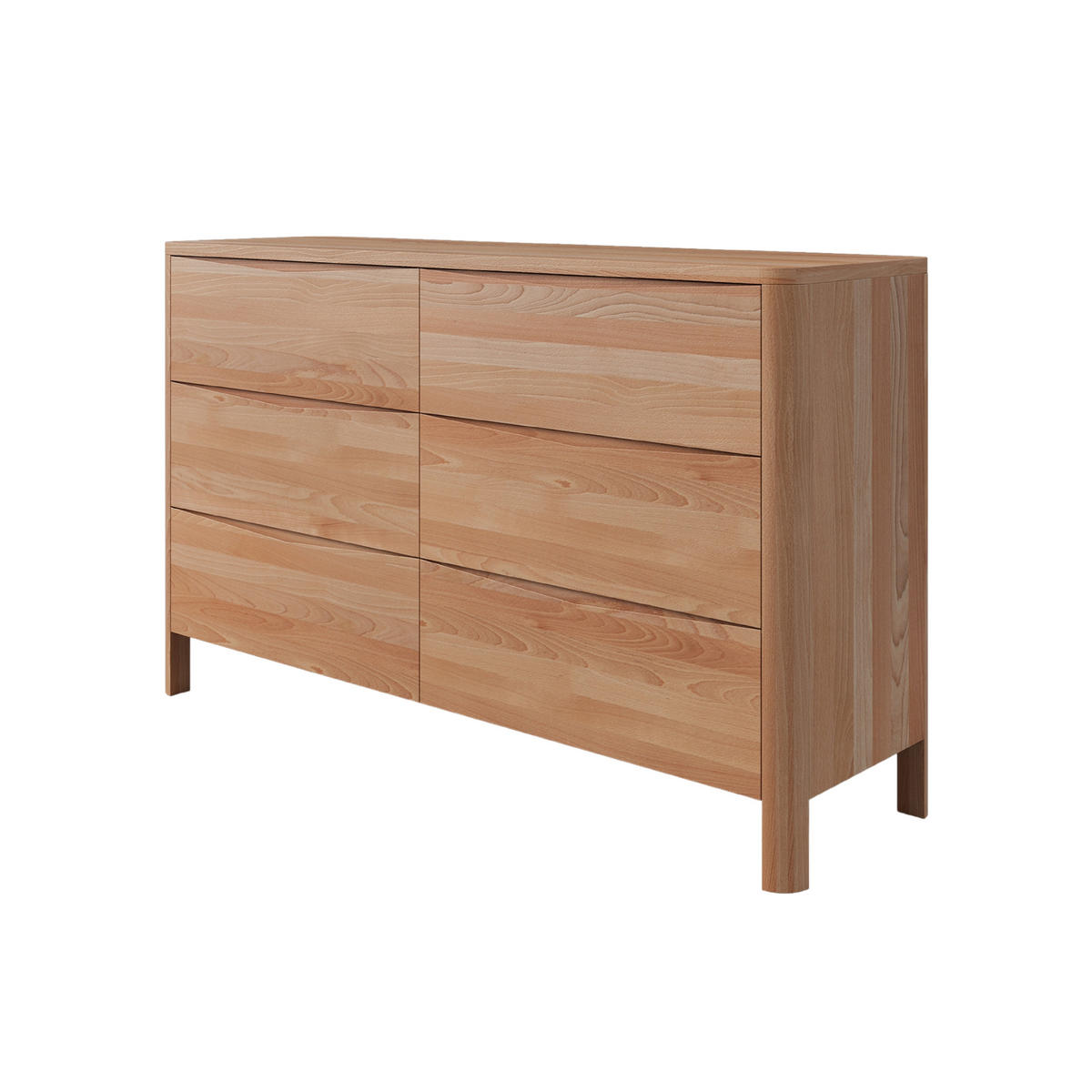 HOLZKOMMODE Modena Low 150, Naturfarben - Buchefarben, Holz/Buchenholz (150.5/91.5/45cm) - Visby