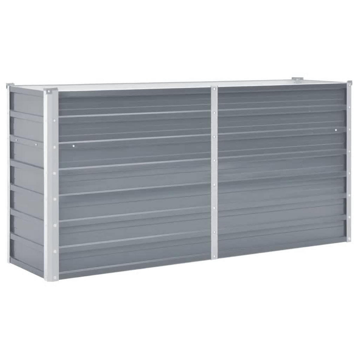 GARTEN-HOCHBEET Verzinkter Stahl 160x40x77 cm Grau - Grau, Metall (160/77/40cm)