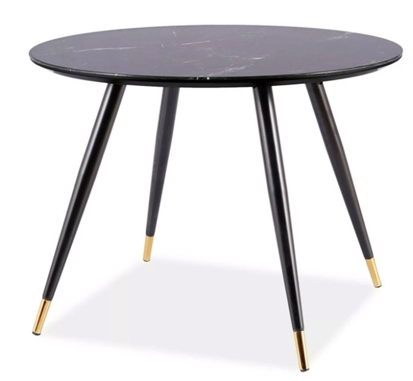 ESSTISCH Schwarz Marmor / Schwarz 100 / 100 / 76cm - Goldfarben/Schwarz, Holz/Holzwerkstoff (100/100/76cm) - Feldmann-Wohnen