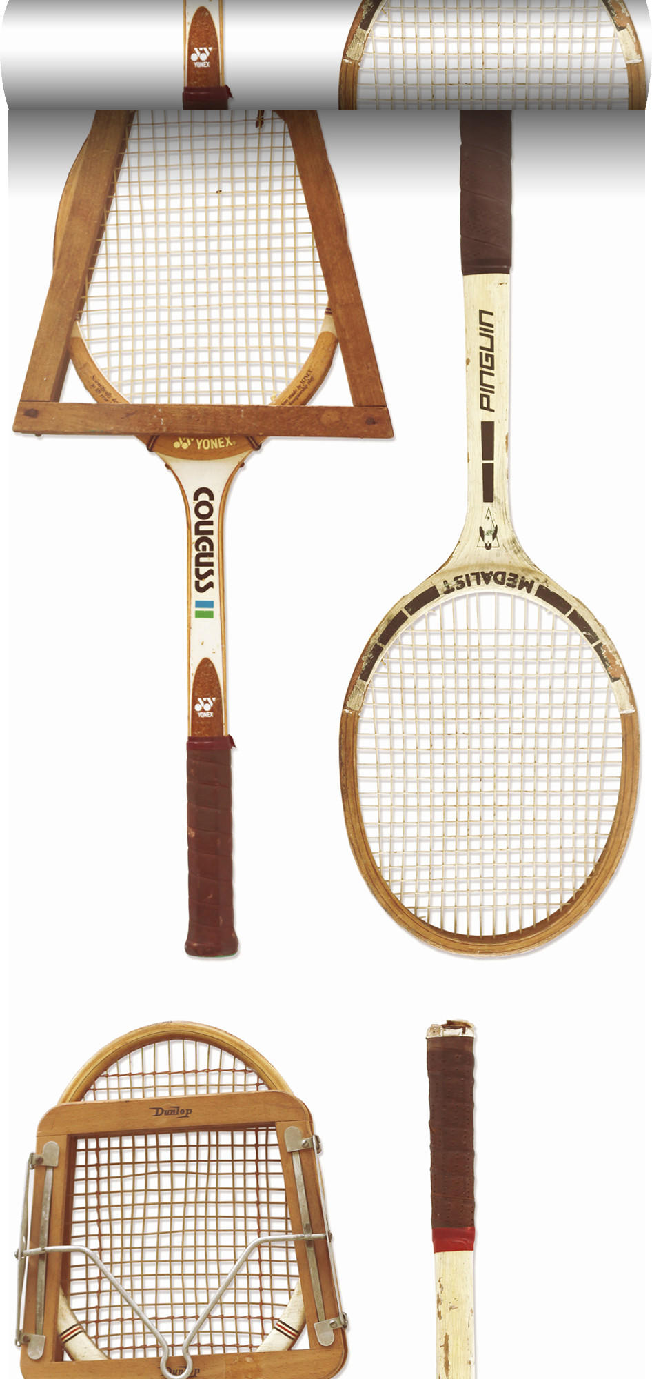 XXL-VLIESTAPETE Vintage-Tennisschläger 50 x 900 cm - Braun, Papier (50/900cm) - ESTAhome