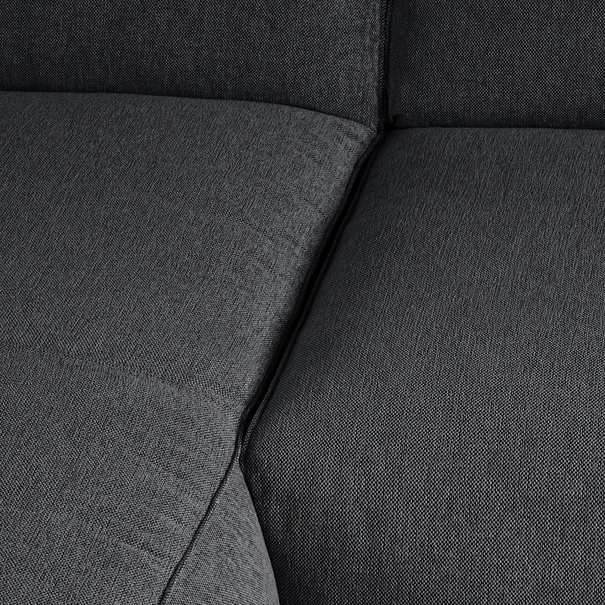 3-SITZER ECKSOFA mit Recamiere - Schwarz/Grau, Kunststoff/Textil (295/231cm) - home24