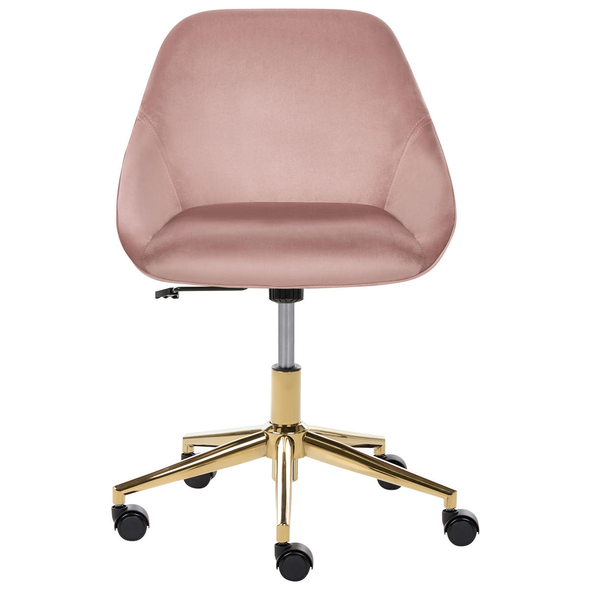 SCHREIBTISCHSTUHL Samtstoff Rosa Bardsdale - Pink, Textil (54/77/54cm) - Beliani