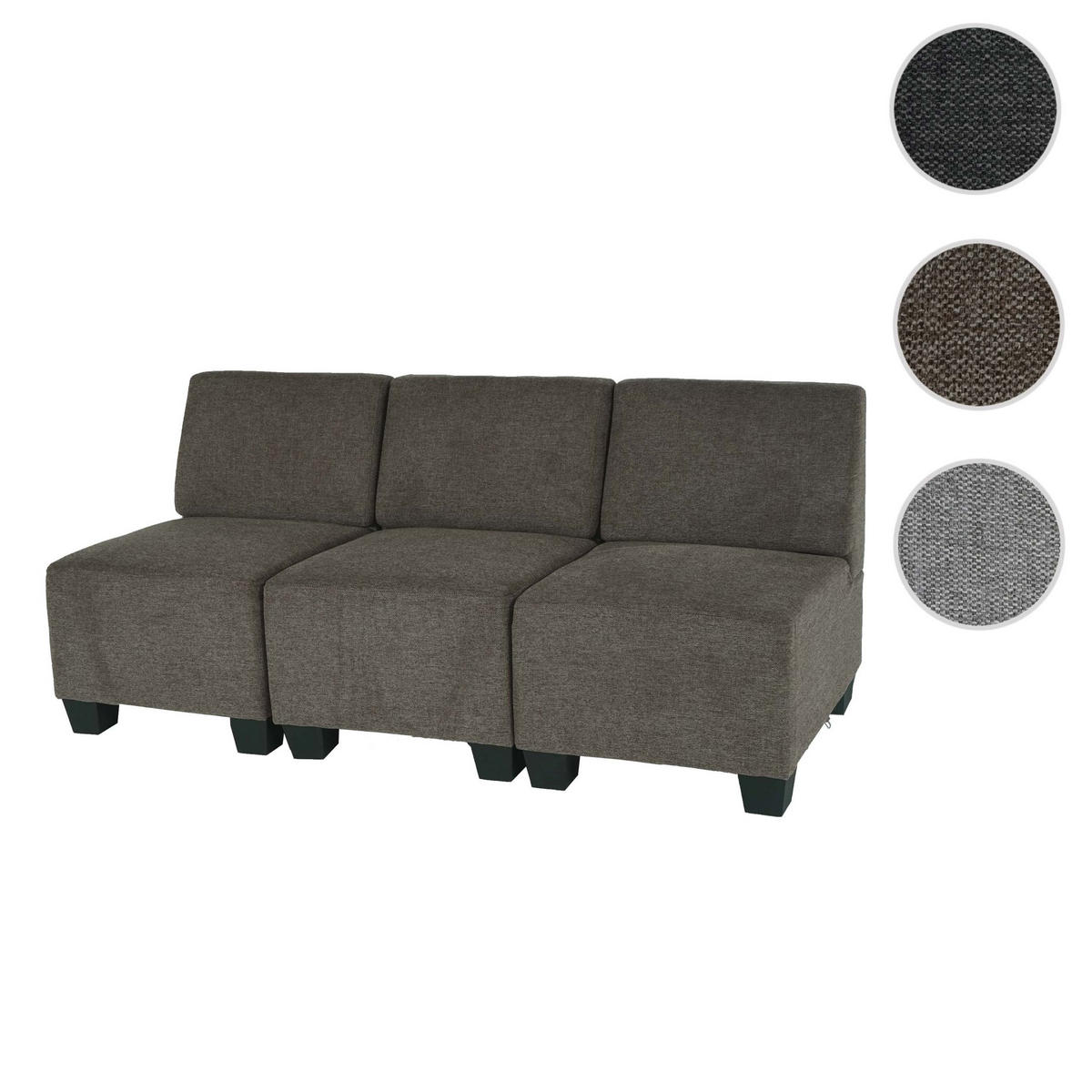 3-SITZER SOFA COUCH MODULAR Braun - Braun, Textil (171/76/72cm) - MCW