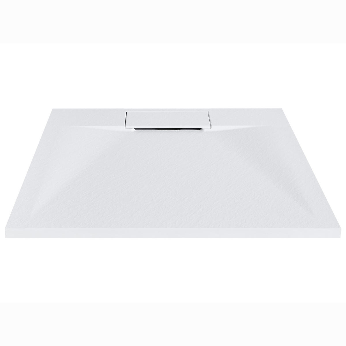 SPRCHOVÁ VANIČKA 90/90/3 cm Bílá Azzurro - bílá, plast (90/3/90cm) - Beliani