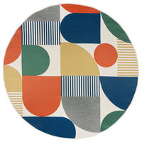 OUTDOOR-TEPPICH Rund-Design, bunt, wetterfest YEALM REED - Multicolor, Textil (160/160cm) - KADIMA DESIGN