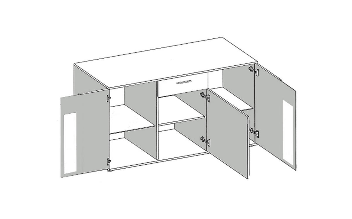 SIDEBOARD CERES LED - Dunkelbraun, Holzwerkstoff (140/80/40cm) - Meblini