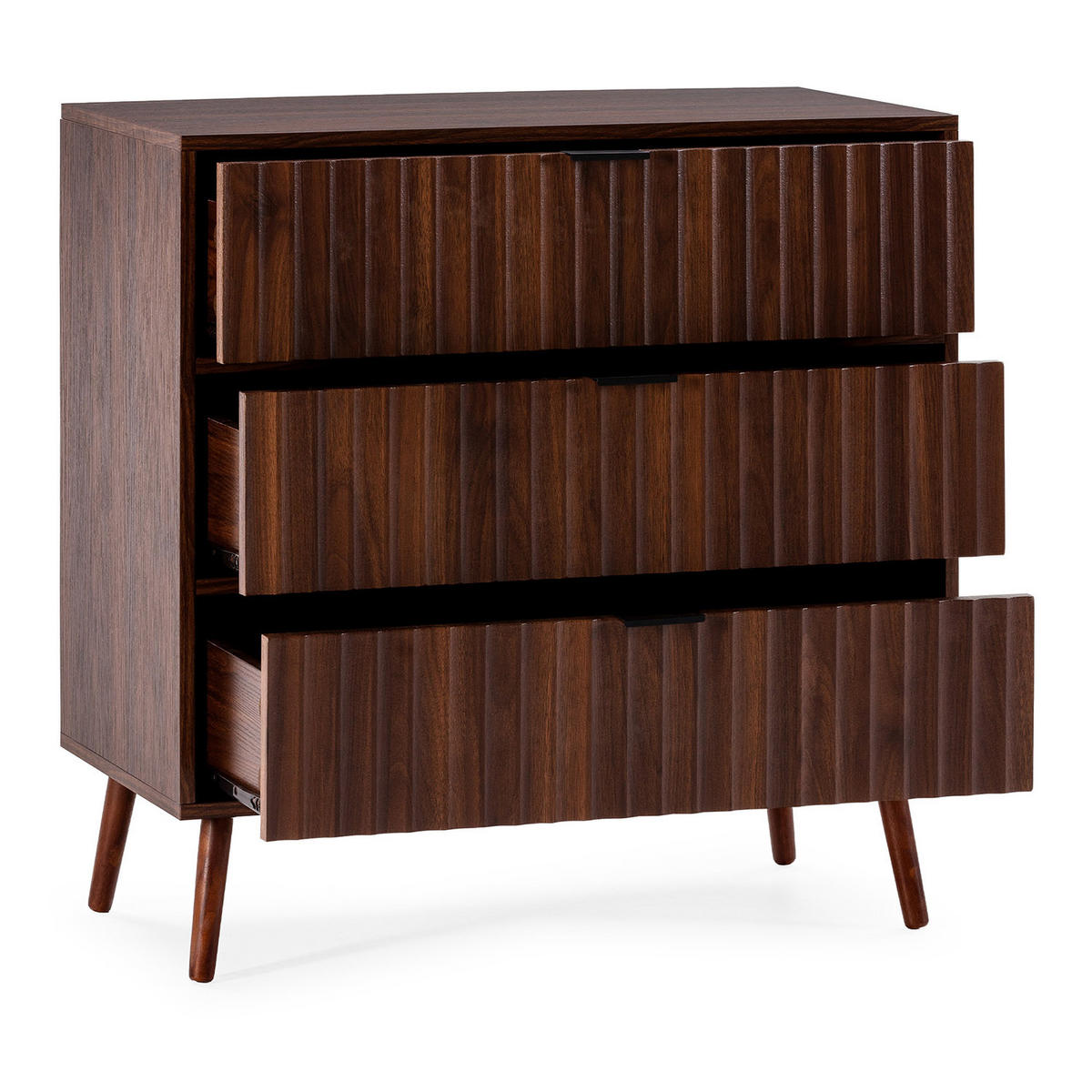 COMODĂ 80/80/40 Lluvia aspect de nuc comun - culoare nucă, compozit lemnos (80/80/40cm) - VS Venta-stock