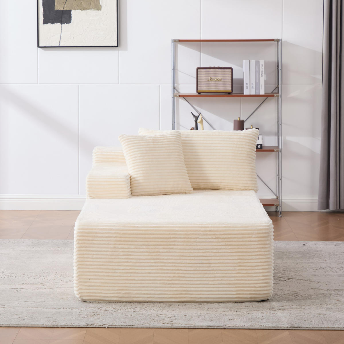 SOFAELEMENT 174/100/74.5 cm Beige Chenillestoff - Beige, Textil (100/74.5/174cm) - Oxeza