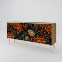 SIDEBOARD DAWN BLOOM, Eicheneffekt, 164,5x42x77,5 cm, 3 Türen - Eichefarben/Buchefarben, Holzwerkstoff/Buchenholz (164.5/77.5/42cm) - SpaceRebels