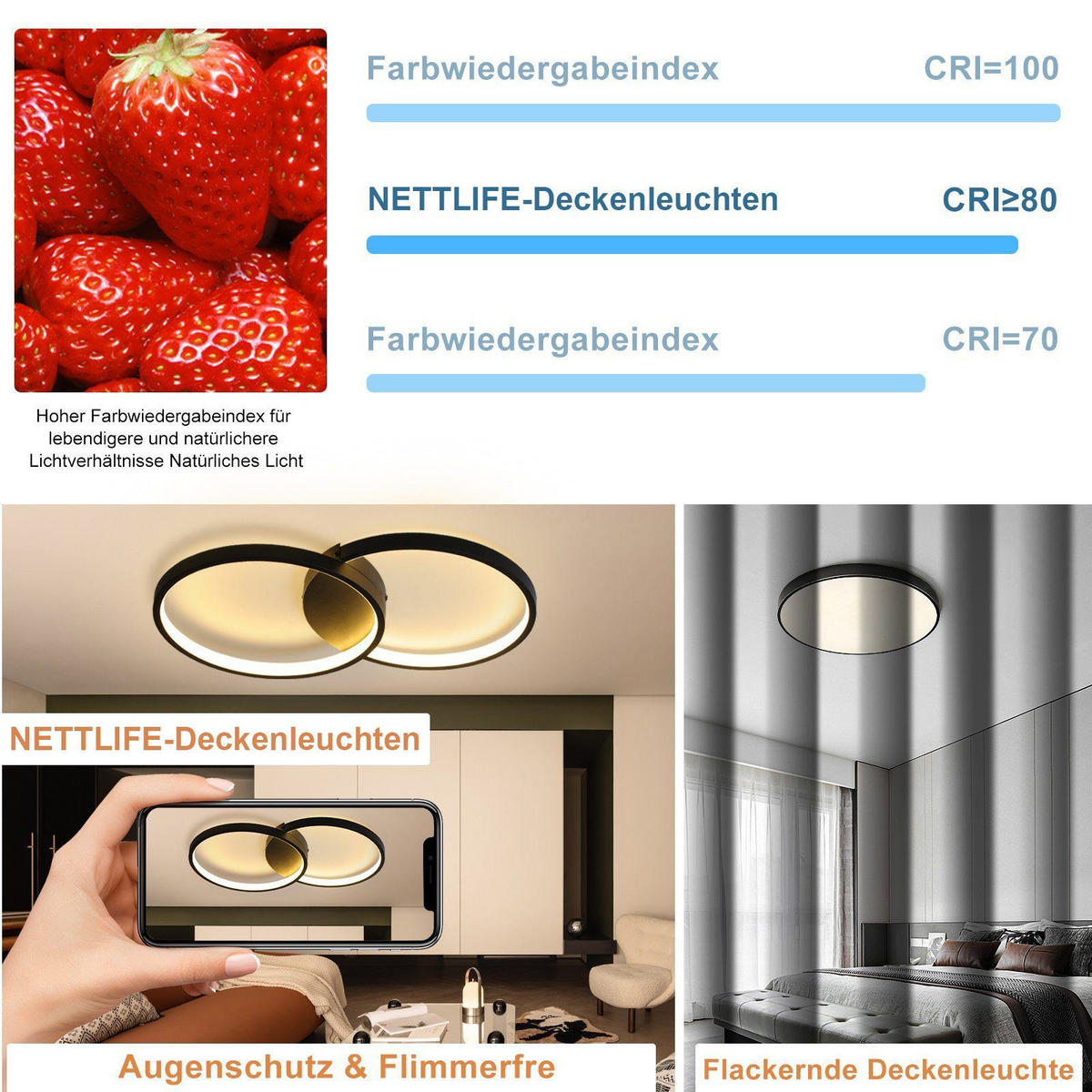 LED-DECKENLEUCHTE Valdemar 50/30/5 cm - Schwarz, Metall (50/30/5cm) - Nettlife