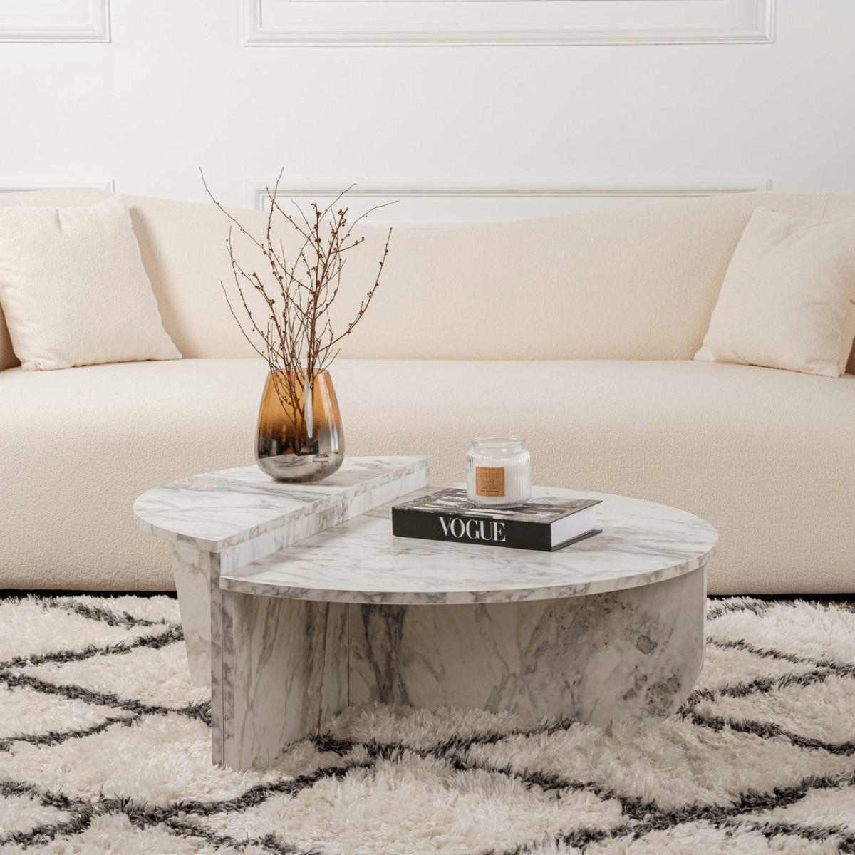 COUCHTISCH (2er-Set) orion 35/90/90 cm - Weiß, Holzwerkstoff (90/90/35cm) - Calicosy