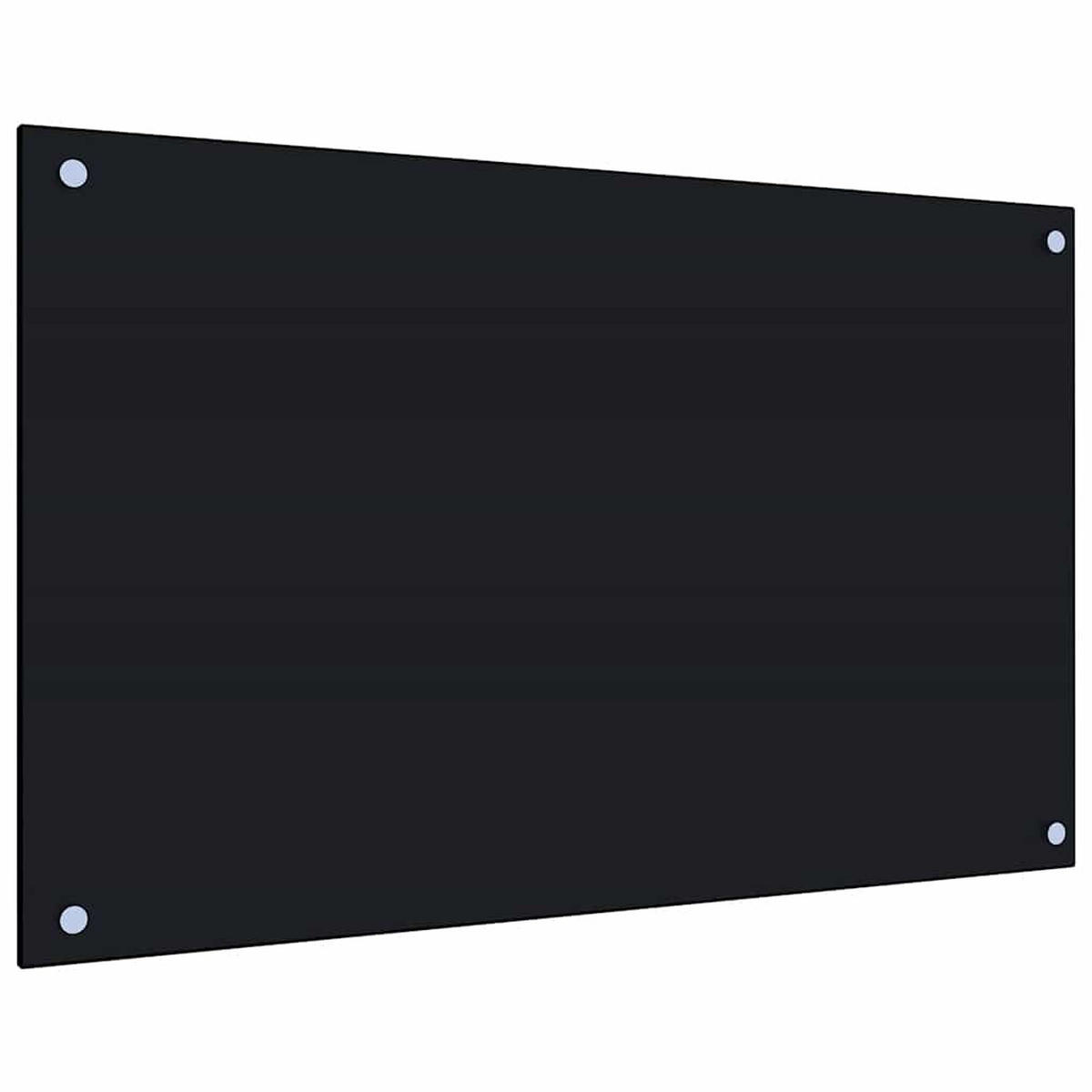 KÜCHENRÜCKWAND Glas 80x50 cm Schwarz Wand-Spritzschutz - Schwarz, Glas (80/50/0.6cm) - DELUKE